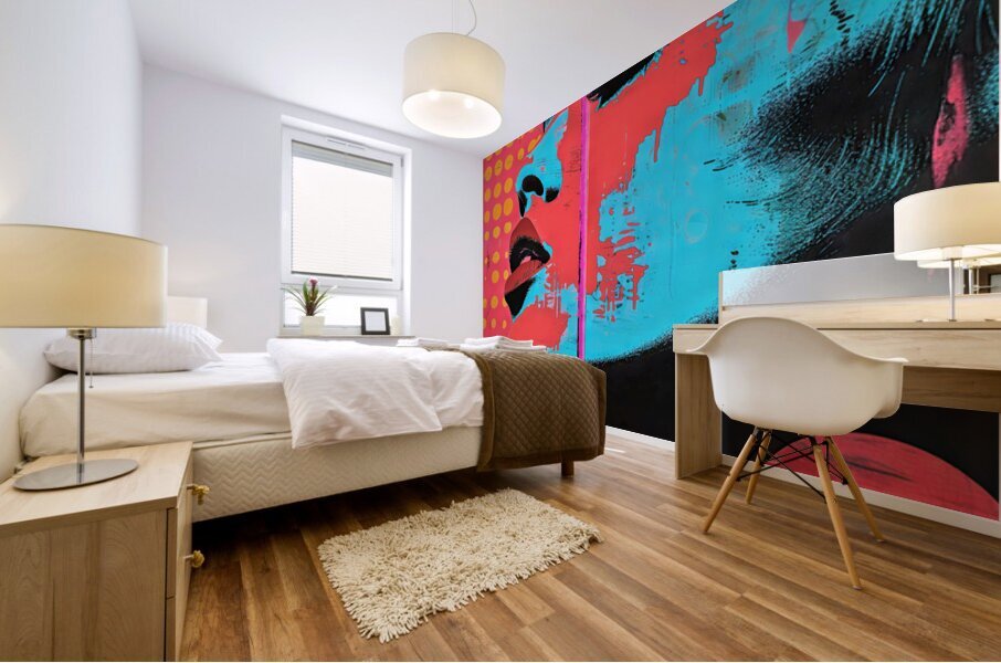 Shadows run from themselves Mural print
